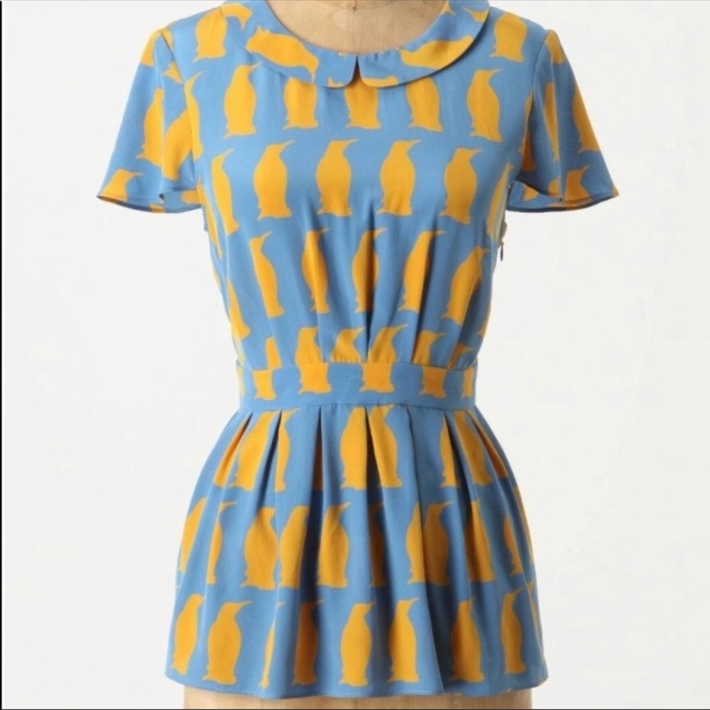 Anthropologie penguin peplum top!